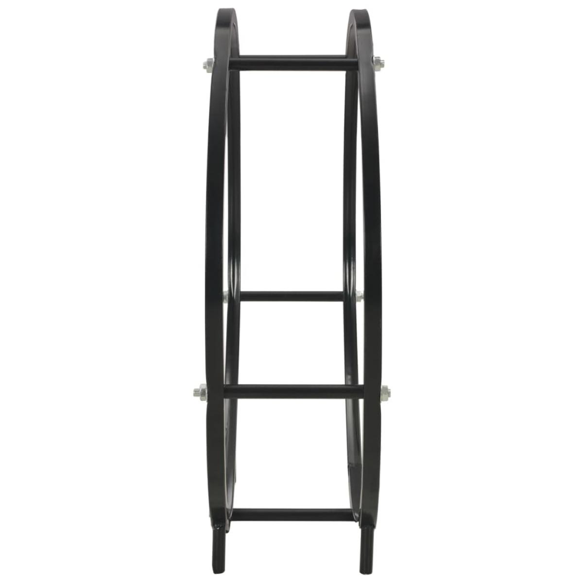 Leñero de acero negro 70x20x70 cm