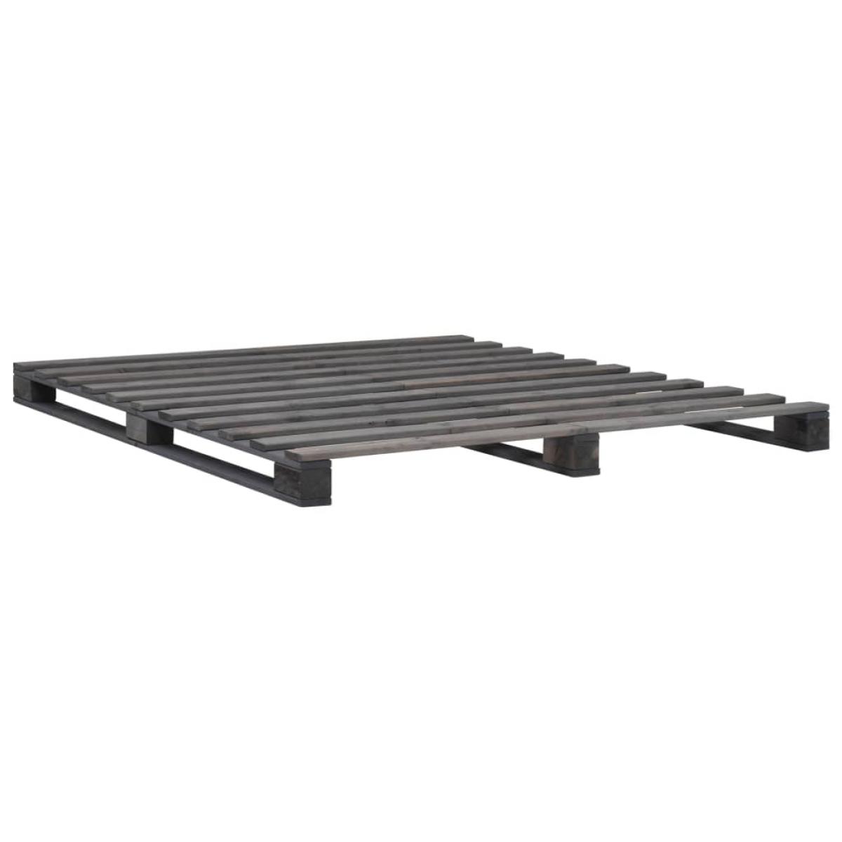 Estructura de cama de palets madera maciza pino gris 200x200 cm