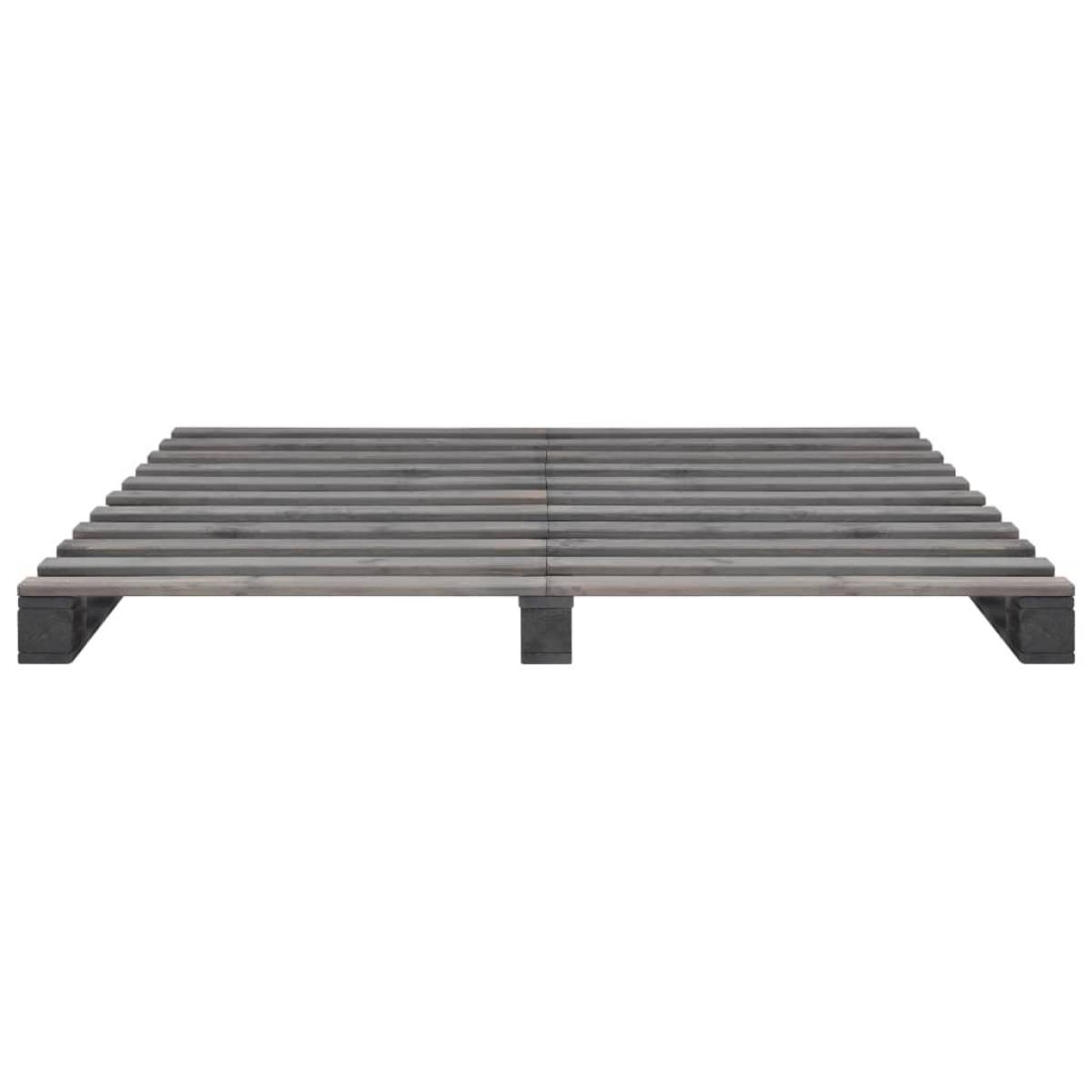 Estructura de cama de palets madera maciza pino gris 200x200 cm