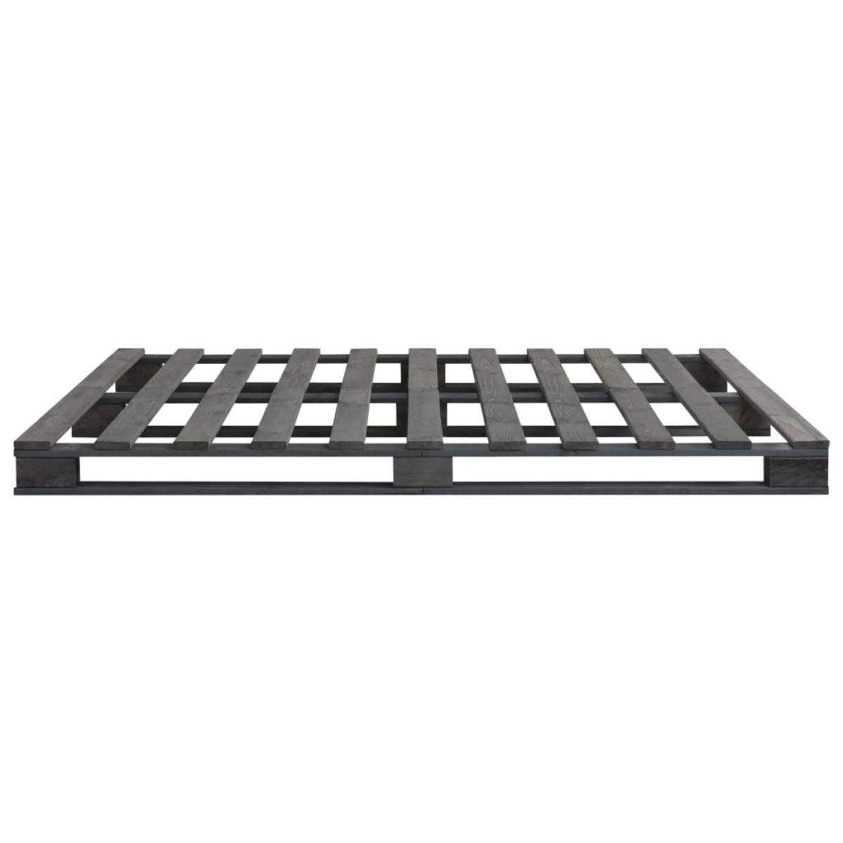 Estructura de cama de palets madera maciza pino gris 200x200 cm