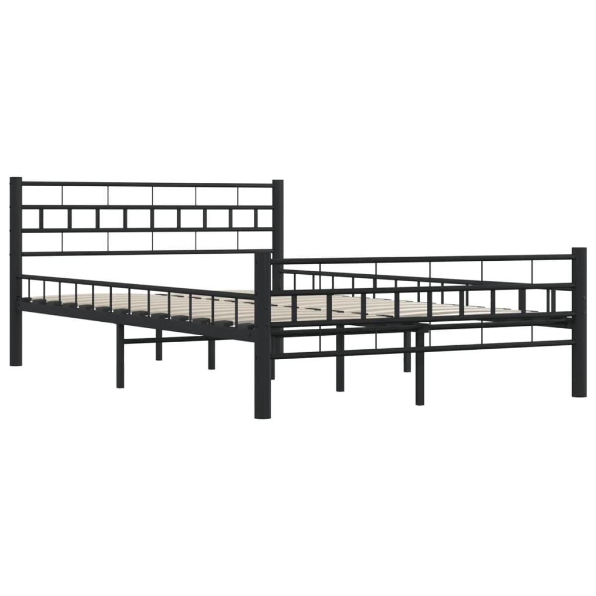 Estructura de cama sin colchón acero negro 120x200 cm
