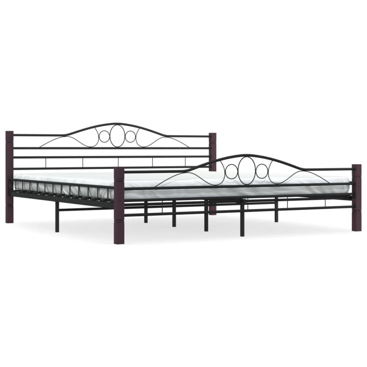 Estructura de cama sin colchón metal negro 200x200 cm