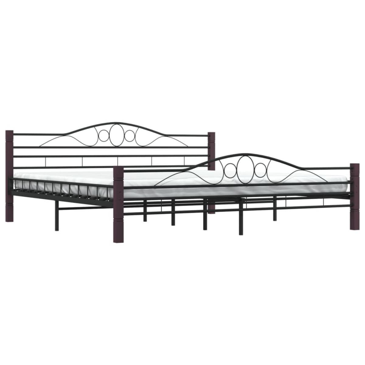 Estructura de cama sin colchón metal negro 200x200 cm
