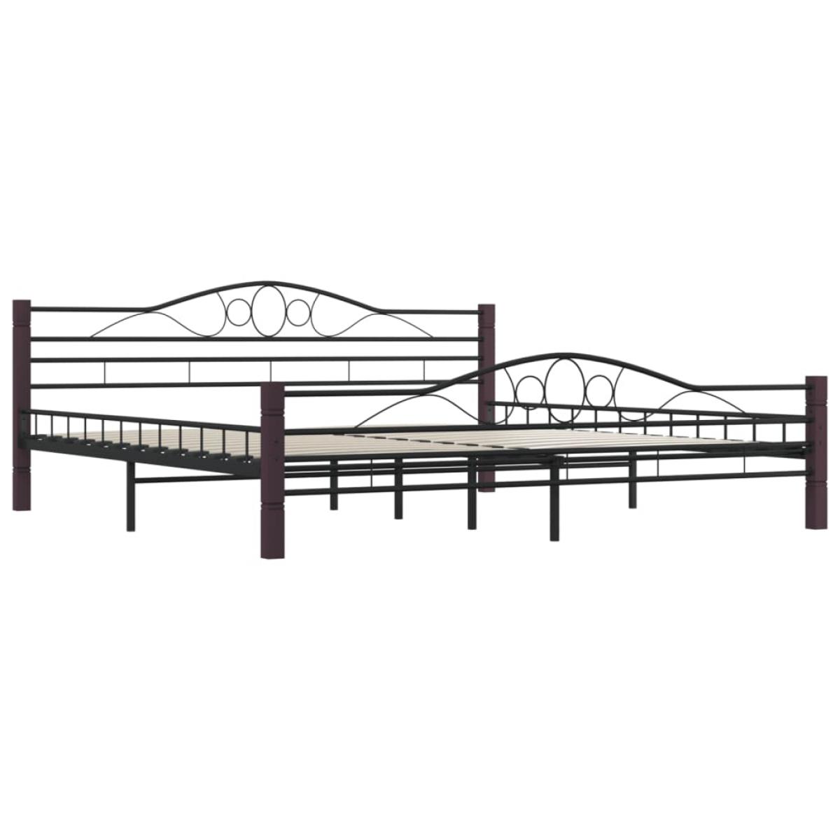 Estructura de cama sin colchón metal negro 200x200 cm