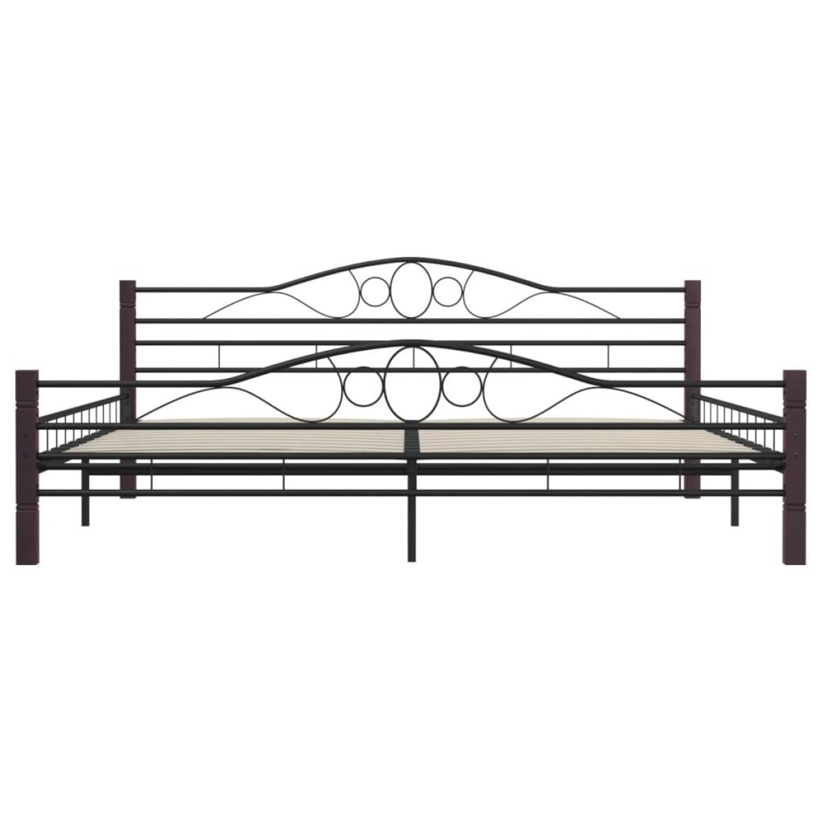 Estructura de cama sin colchón metal negro 200x200 cm