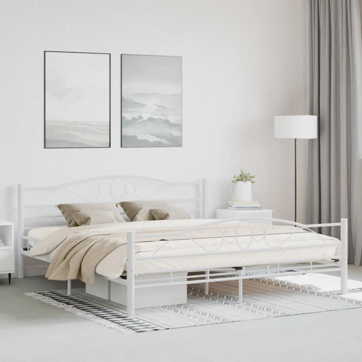 Estructura de cama sin colchón metal blanco 180x200 cm