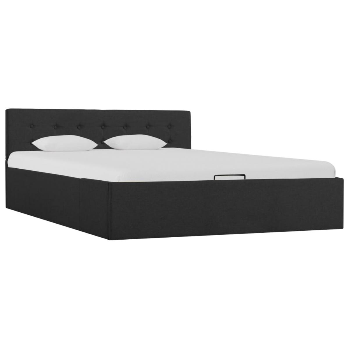 Cama canapé hidráulica de almacenaje sin colchón gris 140x200cm