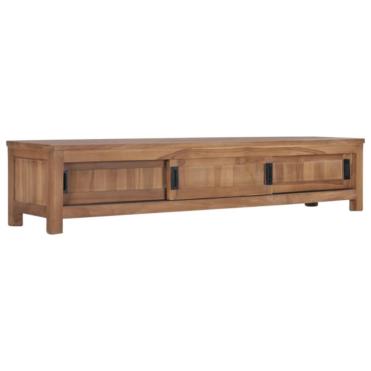 Mueble para TV de madera maciza de teca 150x30x30 cm