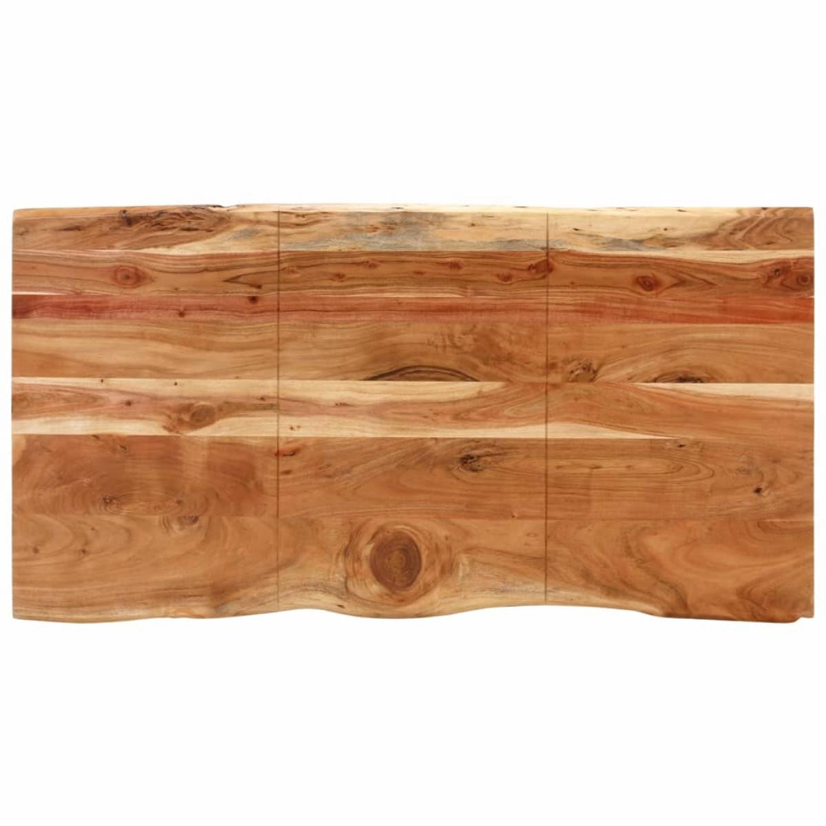 Mesa de comedor de madera maciza de acacia 154x80x76 cm
