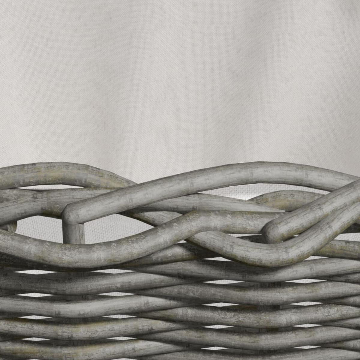 Cesta de leña asas de transporte sauce natural gris 59x42x28 cm