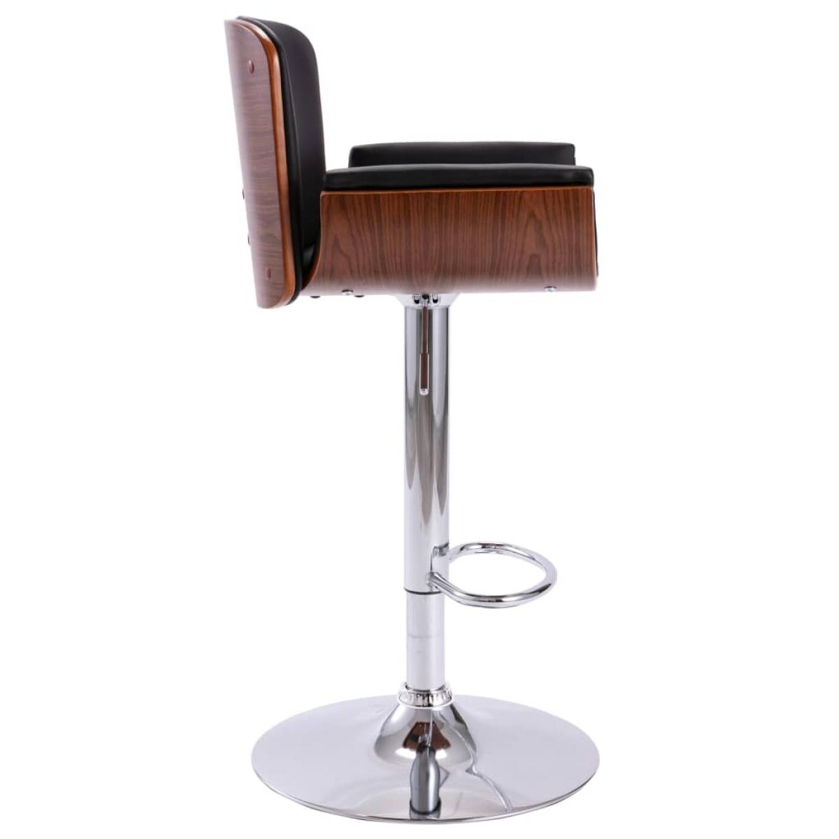 Taburete de cocina cuero sintético negro