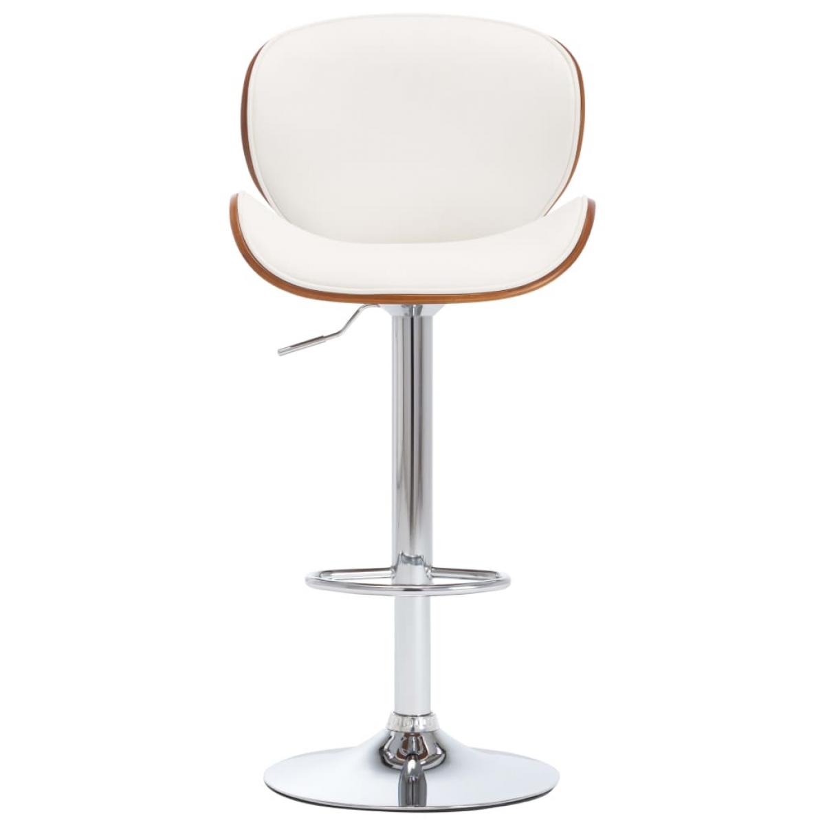 Taburete de cocina cuero sintético blanco
