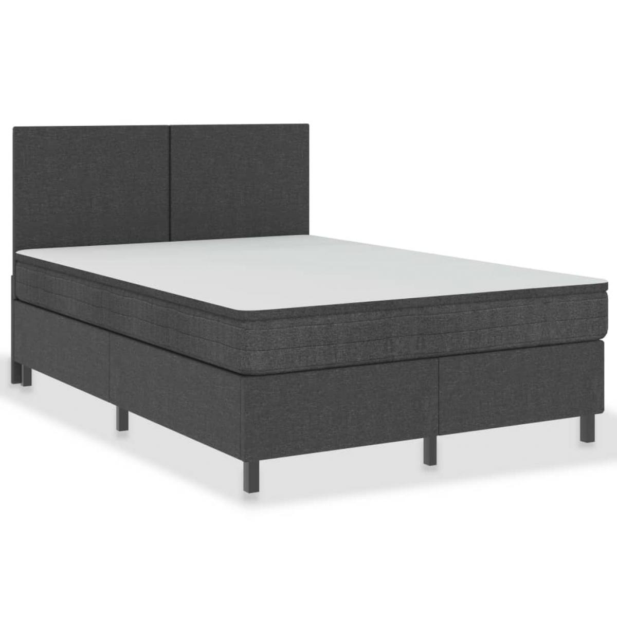 Estructura de cama Box Spring tela gris 160x200 cm