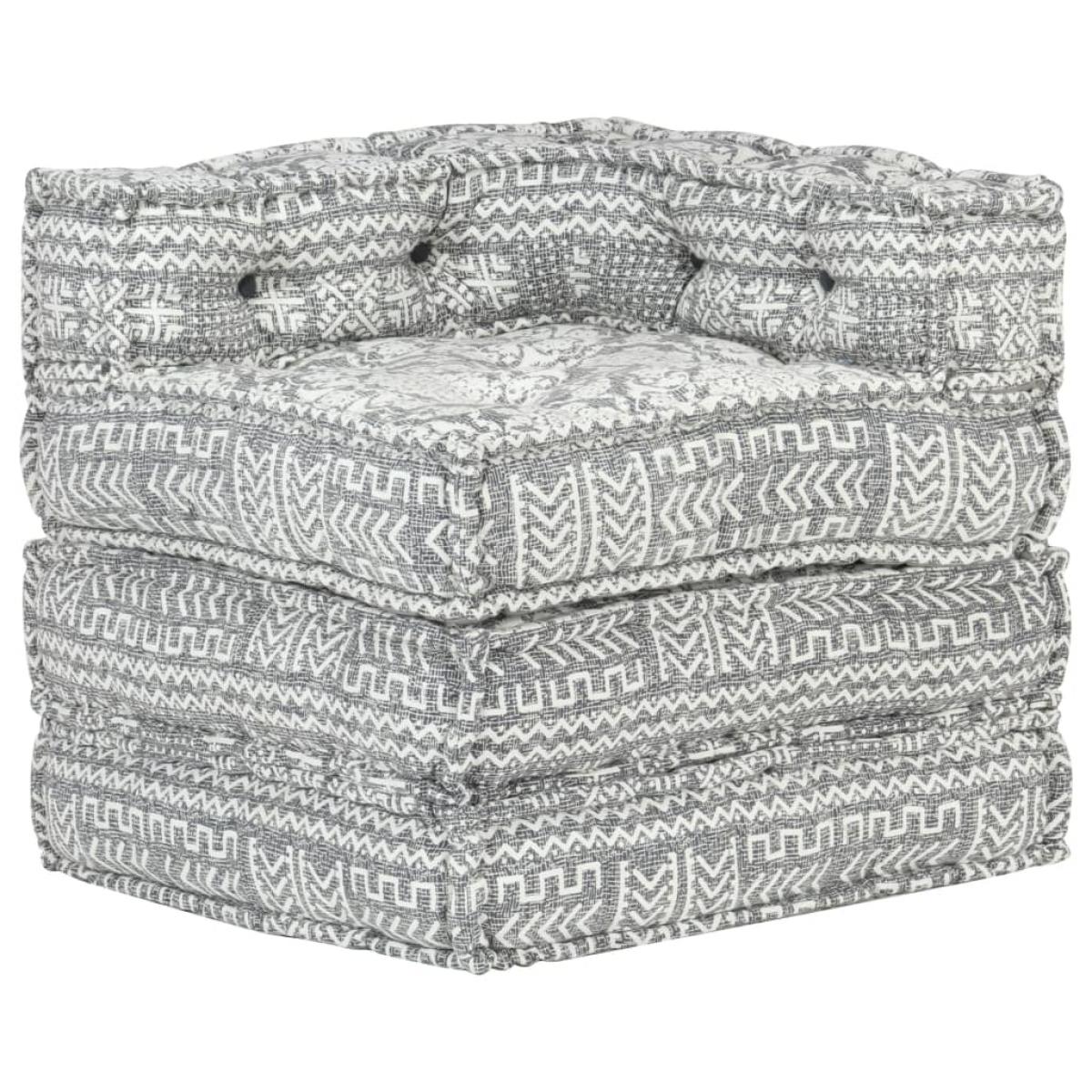 Puf modular de tela gris claro