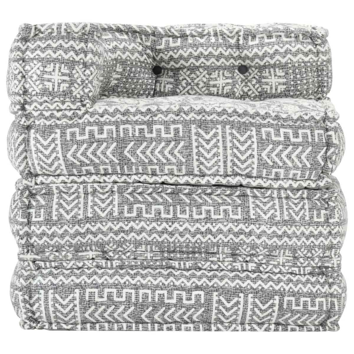 Puf modular de tela gris claro