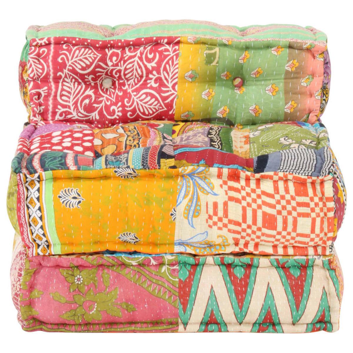 Puf modular de tela patchwork