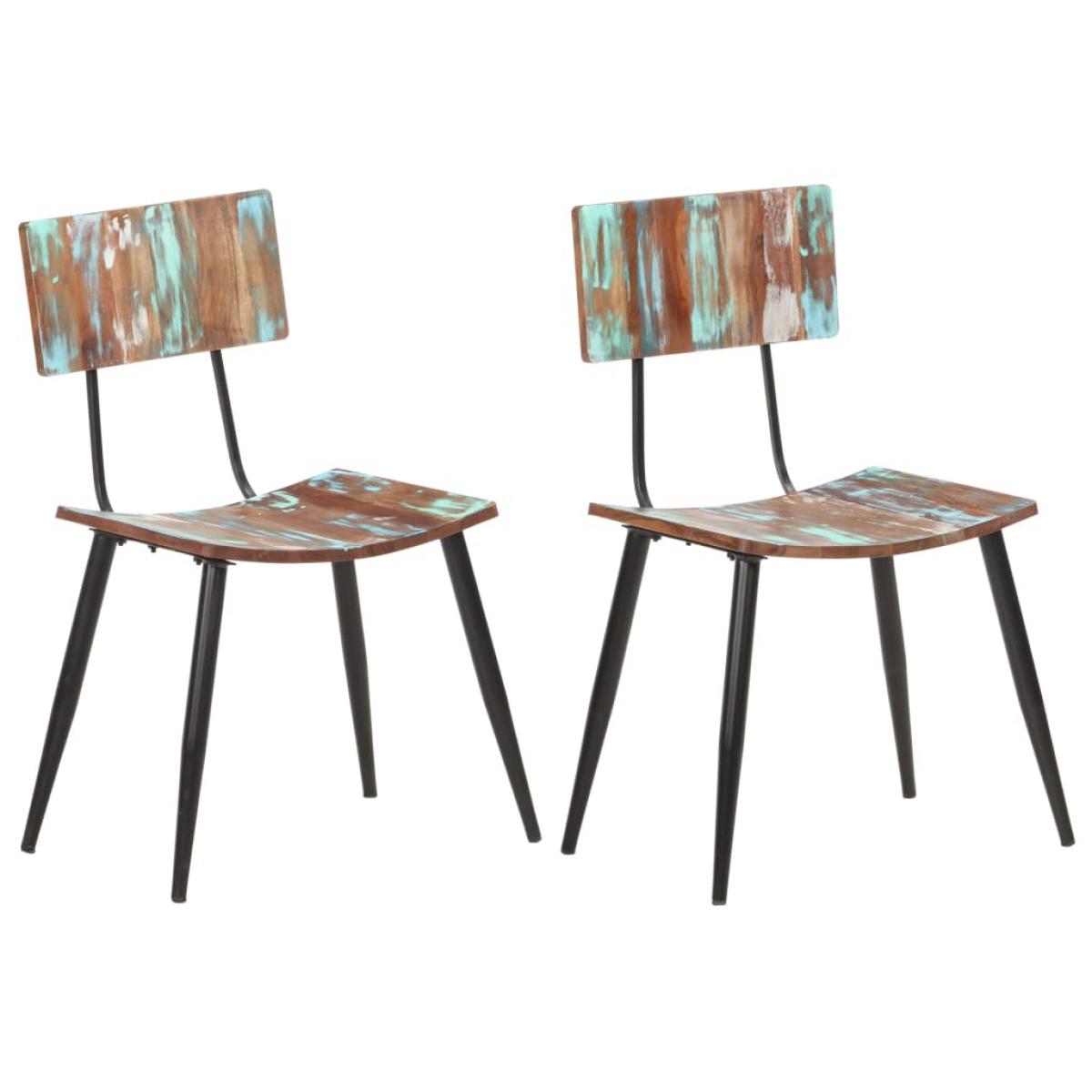 Sillas de comedor 2 unidades madera maciza reciclada 