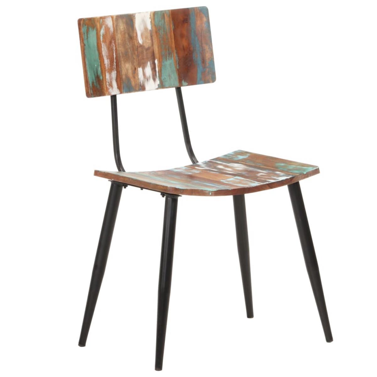 Sillas de comedor 2 unidades madera maciza reciclada 