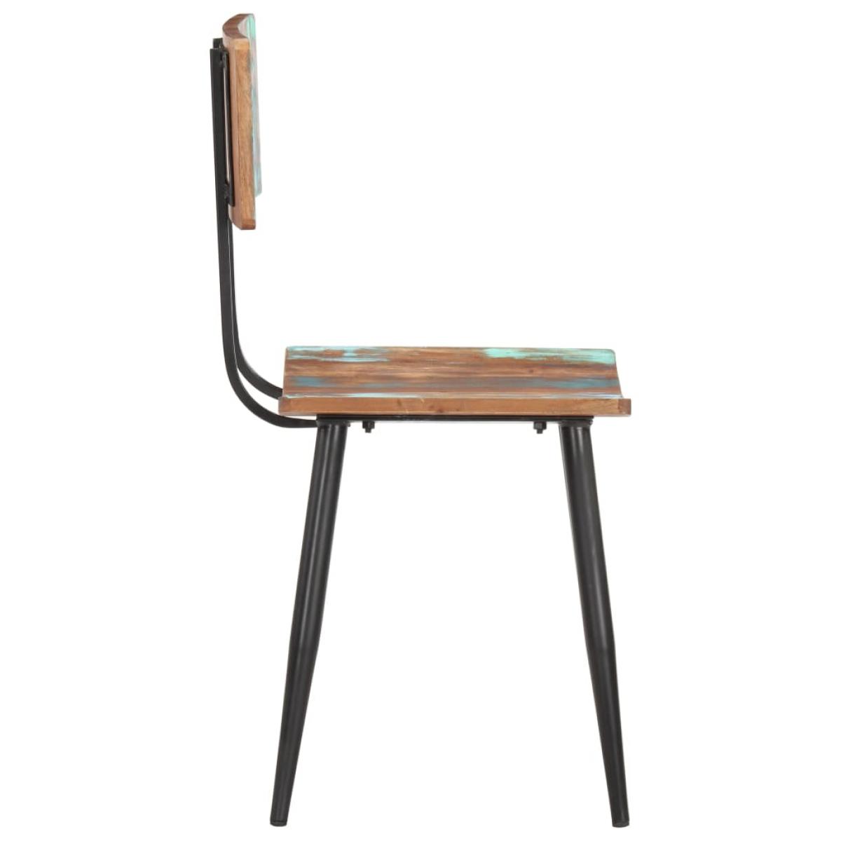 Sillas de comedor 2 unidades madera maciza reciclada 