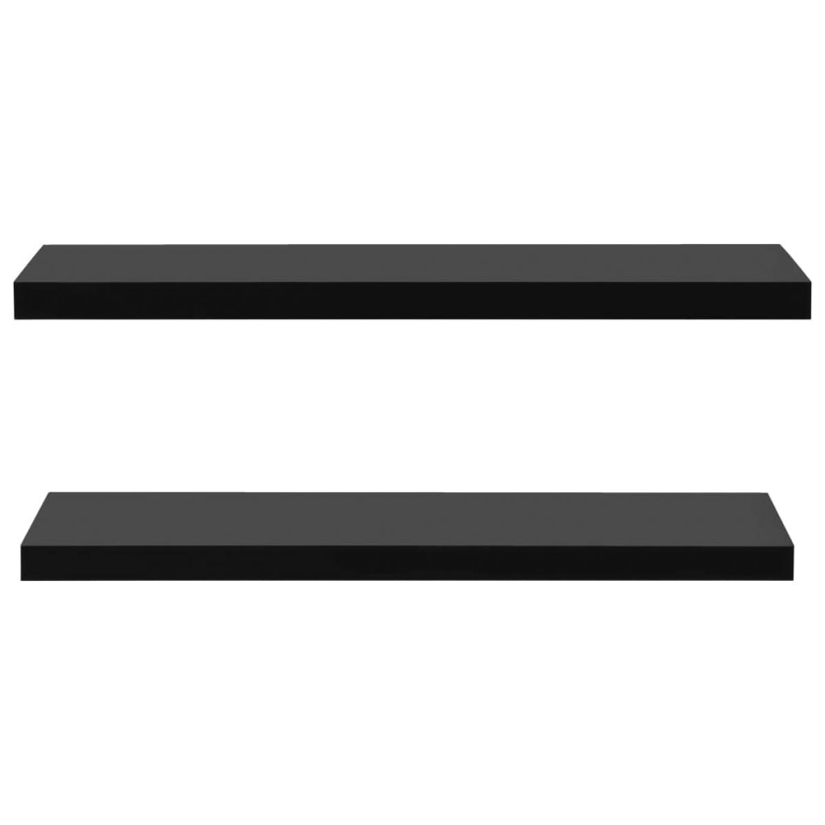Estantes flotantes de pared 2 unidades negro 120x20x3,8 cm