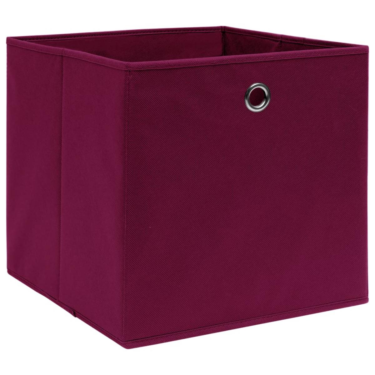 Cajas de almacenaje 4 uds tela rojo oscuro 32x32x32 cm