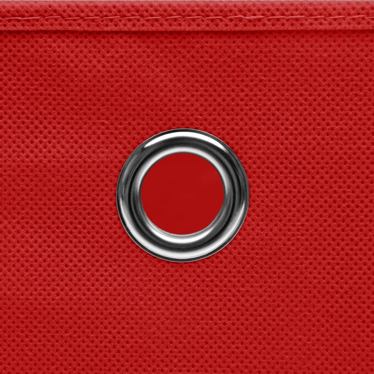 Cajas de almacenaje con tapas 4 uds tela rojo 32x32x32 cm
