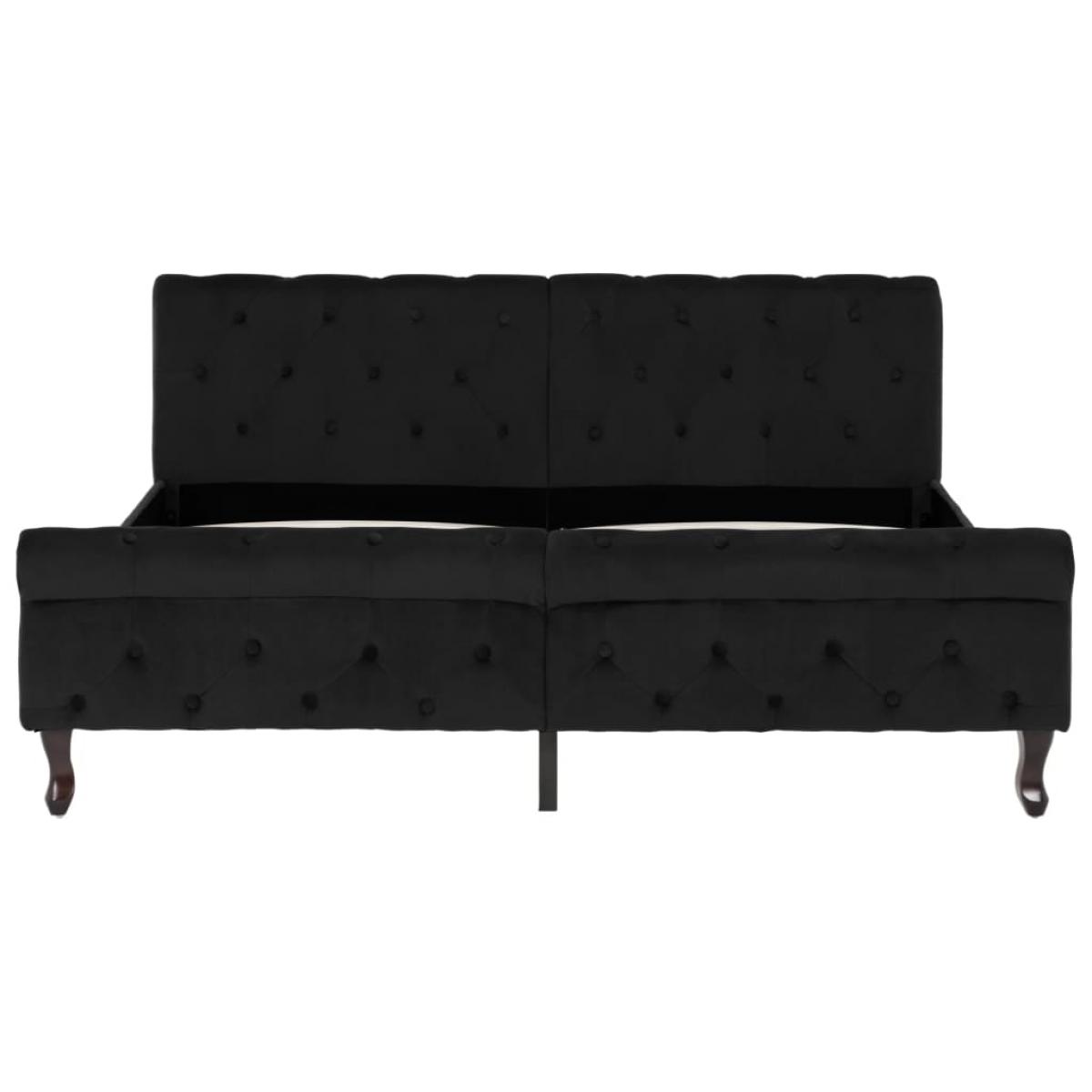 Estructura de cama sin colchón terciopelo negro 160x200 cm