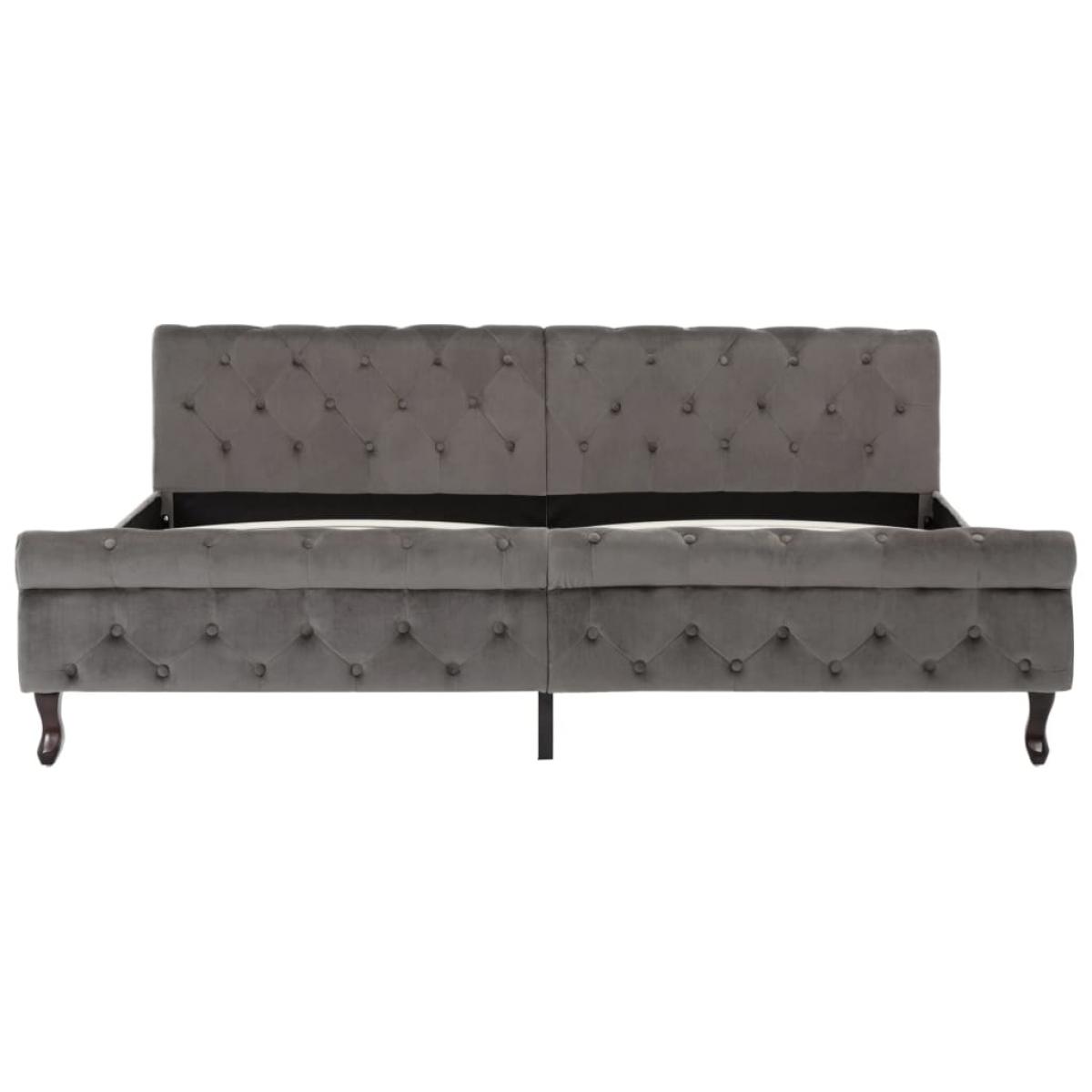 Estructura de cama sin colchón terciopelo gris 200x200 cm