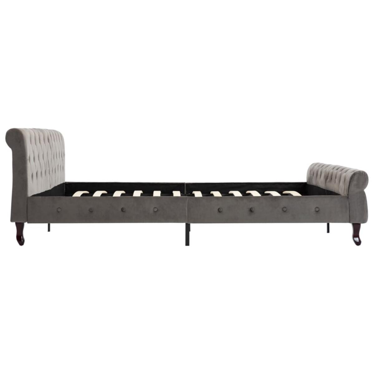 Estructura de cama sin colchón terciopelo gris 200x200 cm