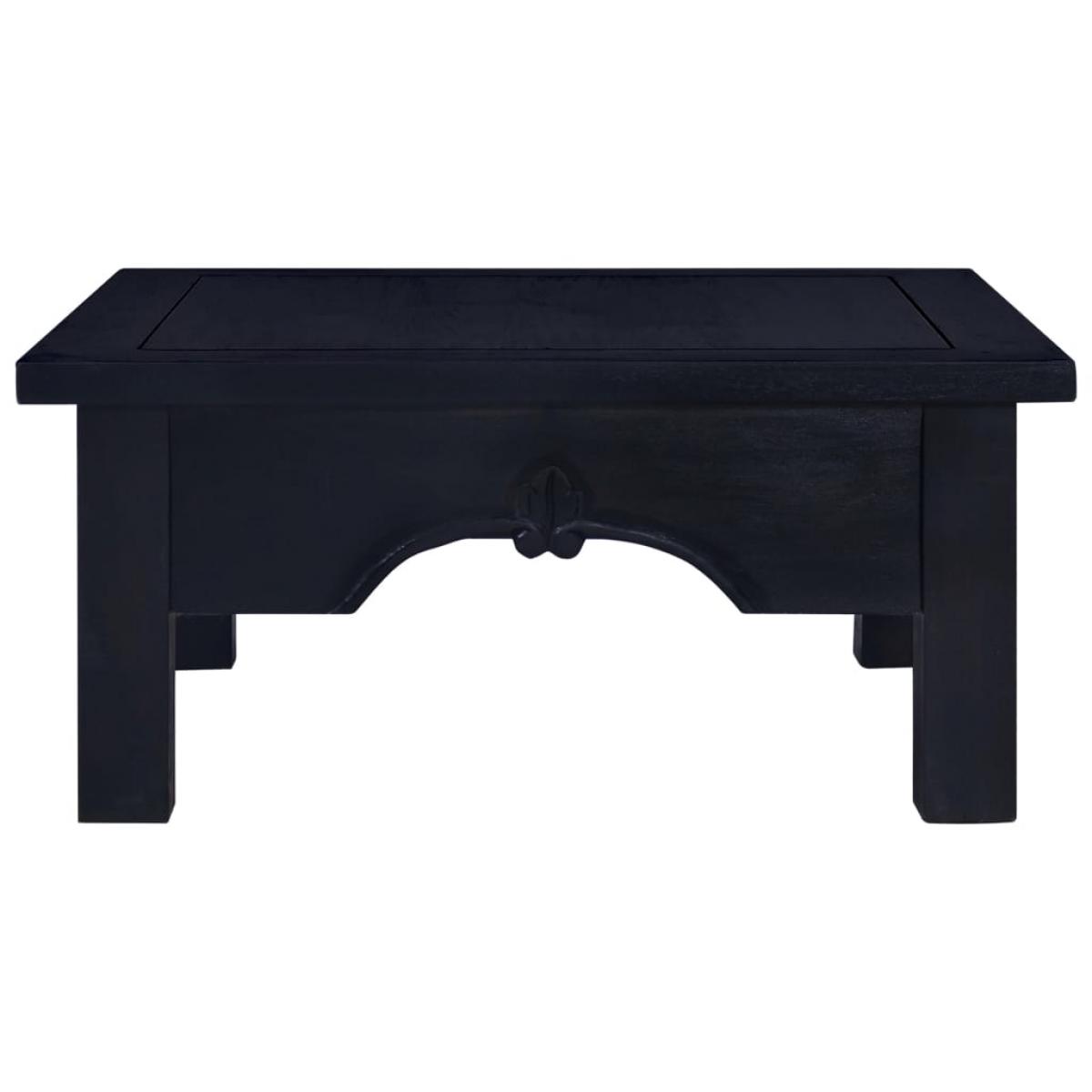 Mesa de centro madera maciza caoba café negro claro 68x68x30 cm
