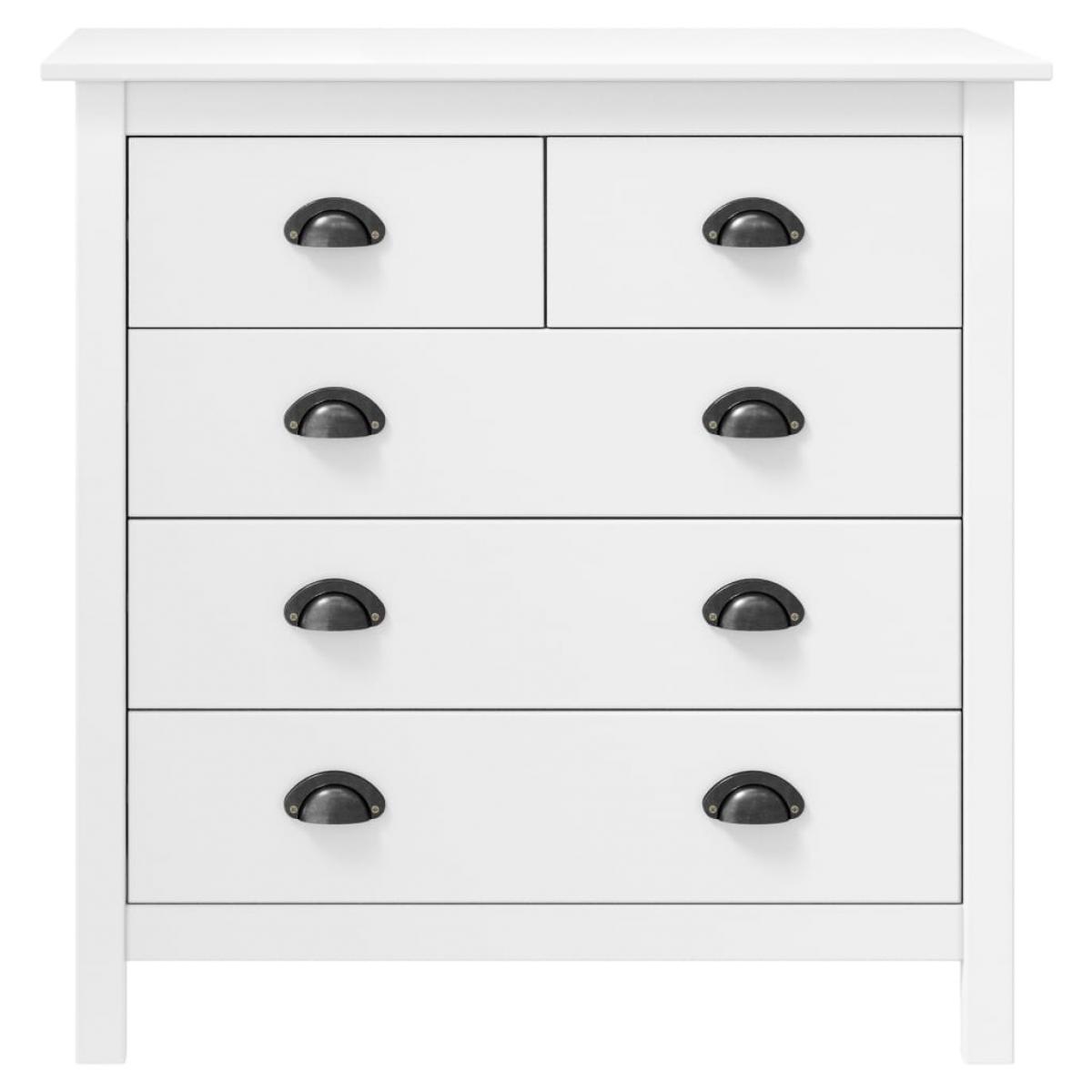 Mesita de noche Hill madera maciza de pino blanco 79x40x80 cm