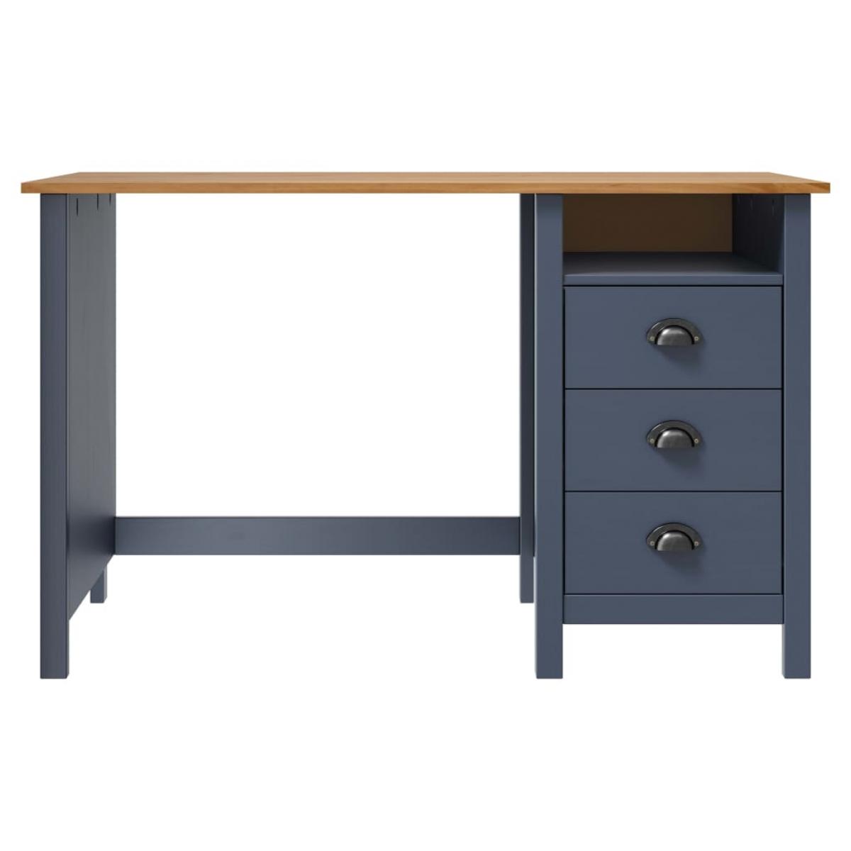 Escritorio Hill con 3 cajones madera de pino gris 120x50x74 cm