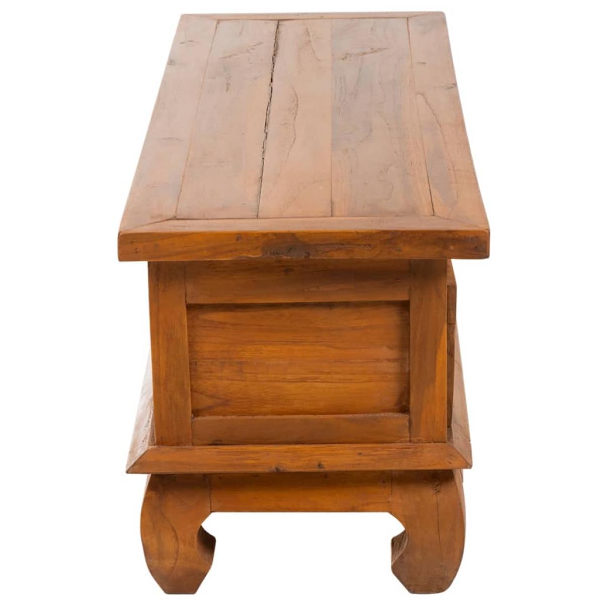 Mueble para TV de madera maciza de teca 110x35x40 cm