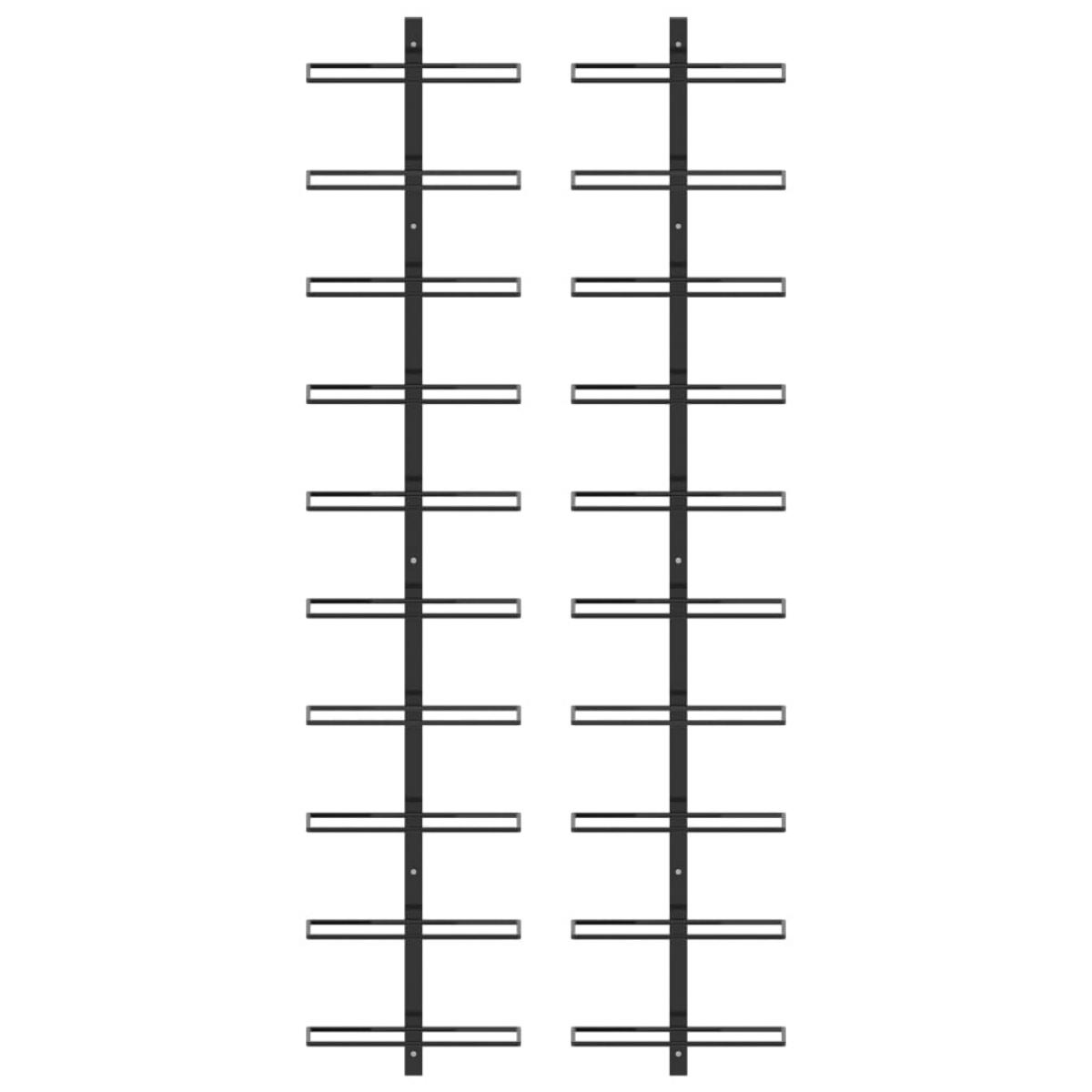Botelleros de pared para 20 botellas 2 unidades metal negro