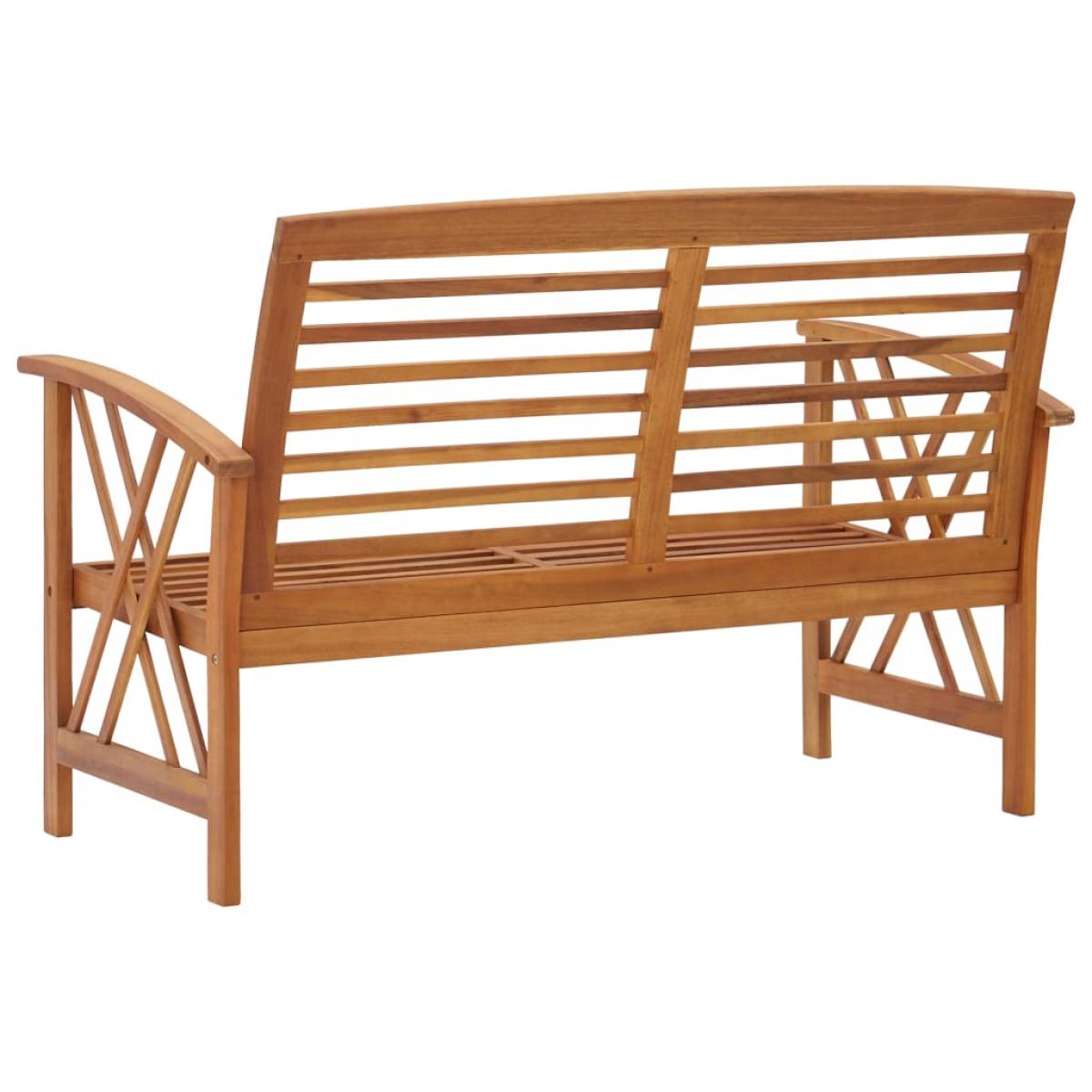 Banco de jardín de madera maciza de acacia 119 cm