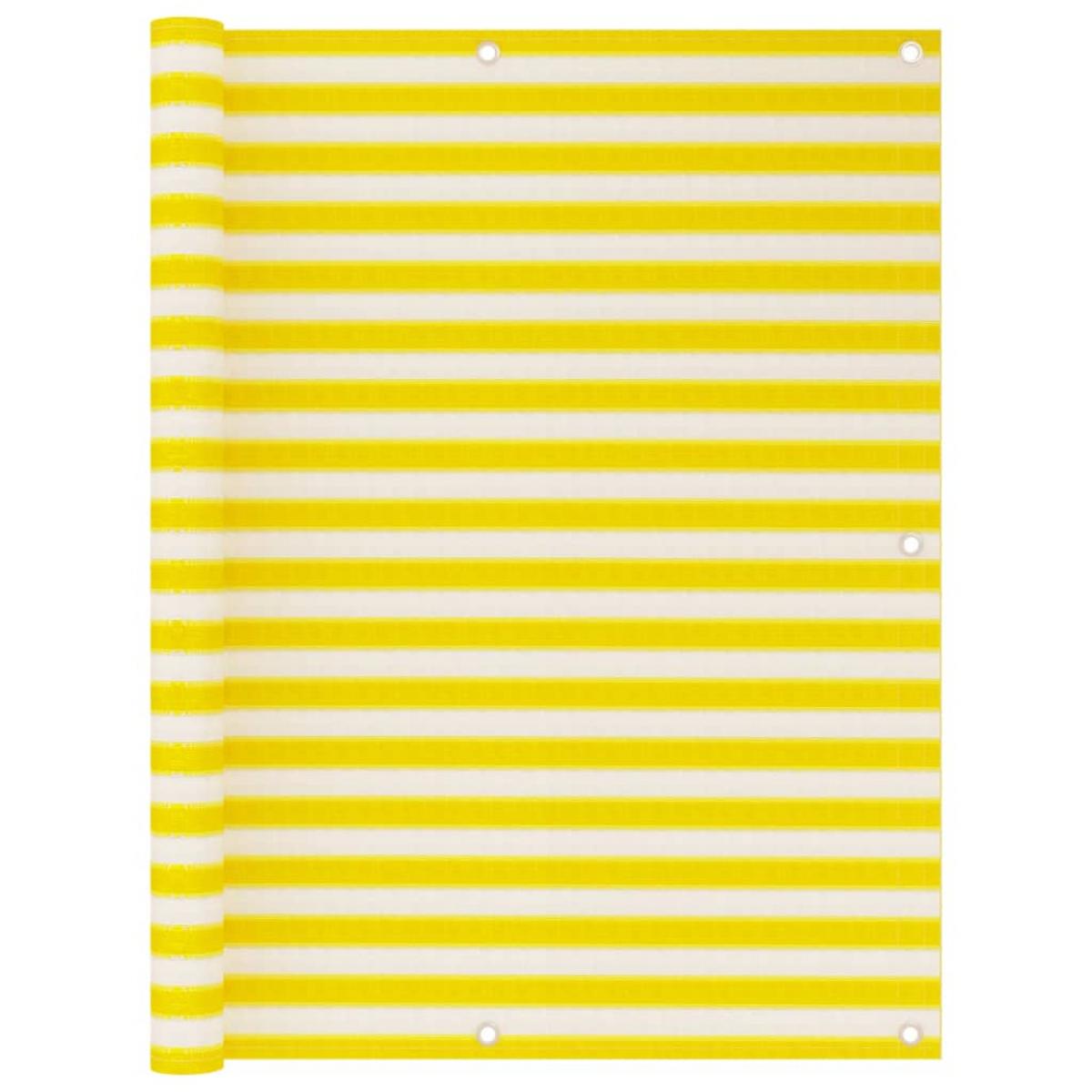 Toldo para balcón HDPE amarillo y blanco 120x500 cm