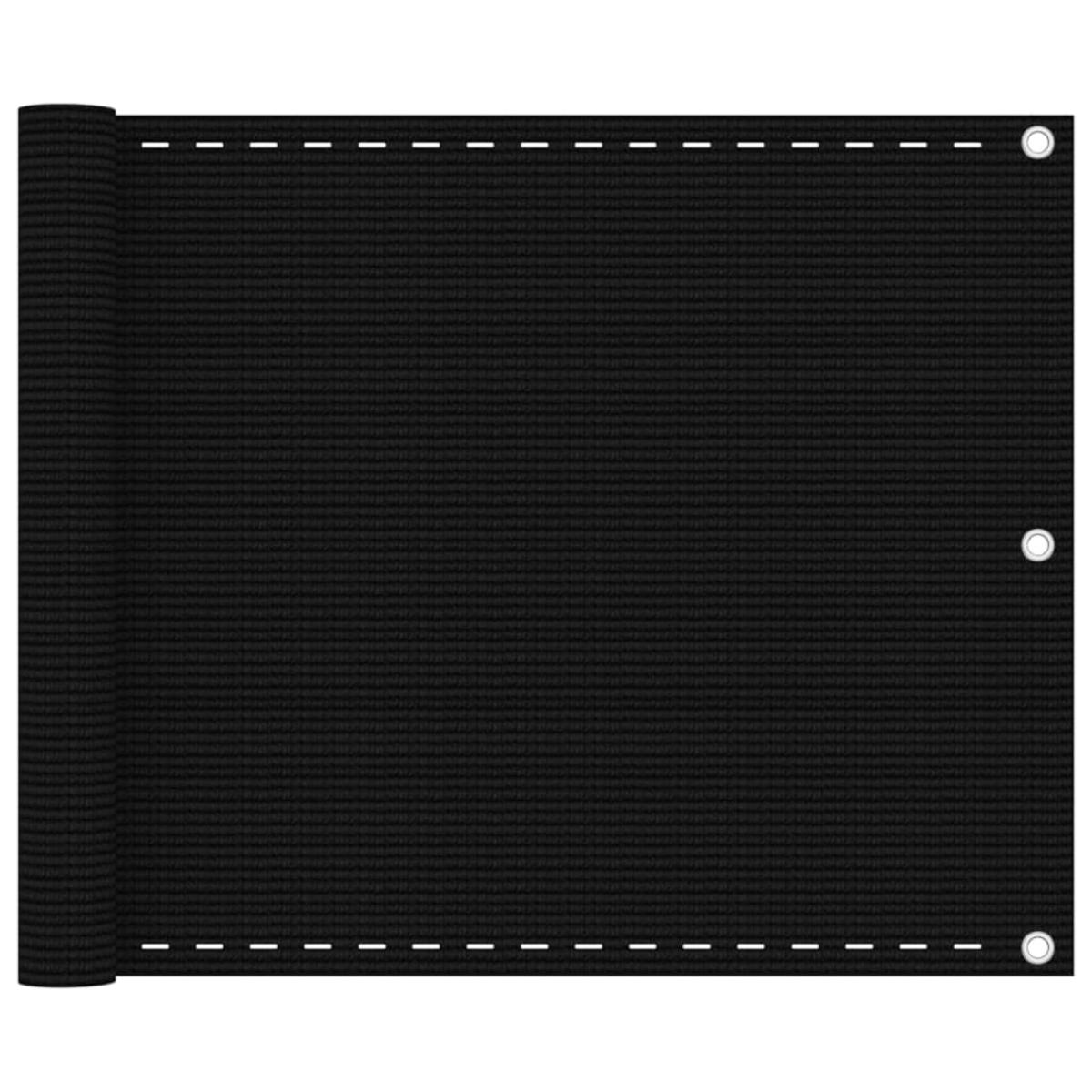 Toldo para balcón HDPE negro 75x600 cm