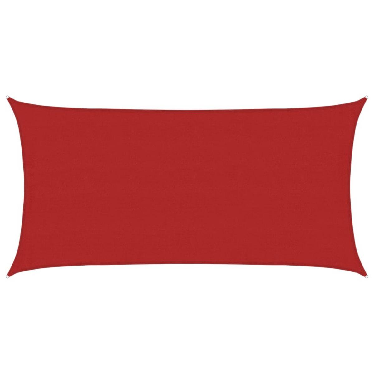 Toldo de vela rojo HDPE 160 g/m² 4x7 m