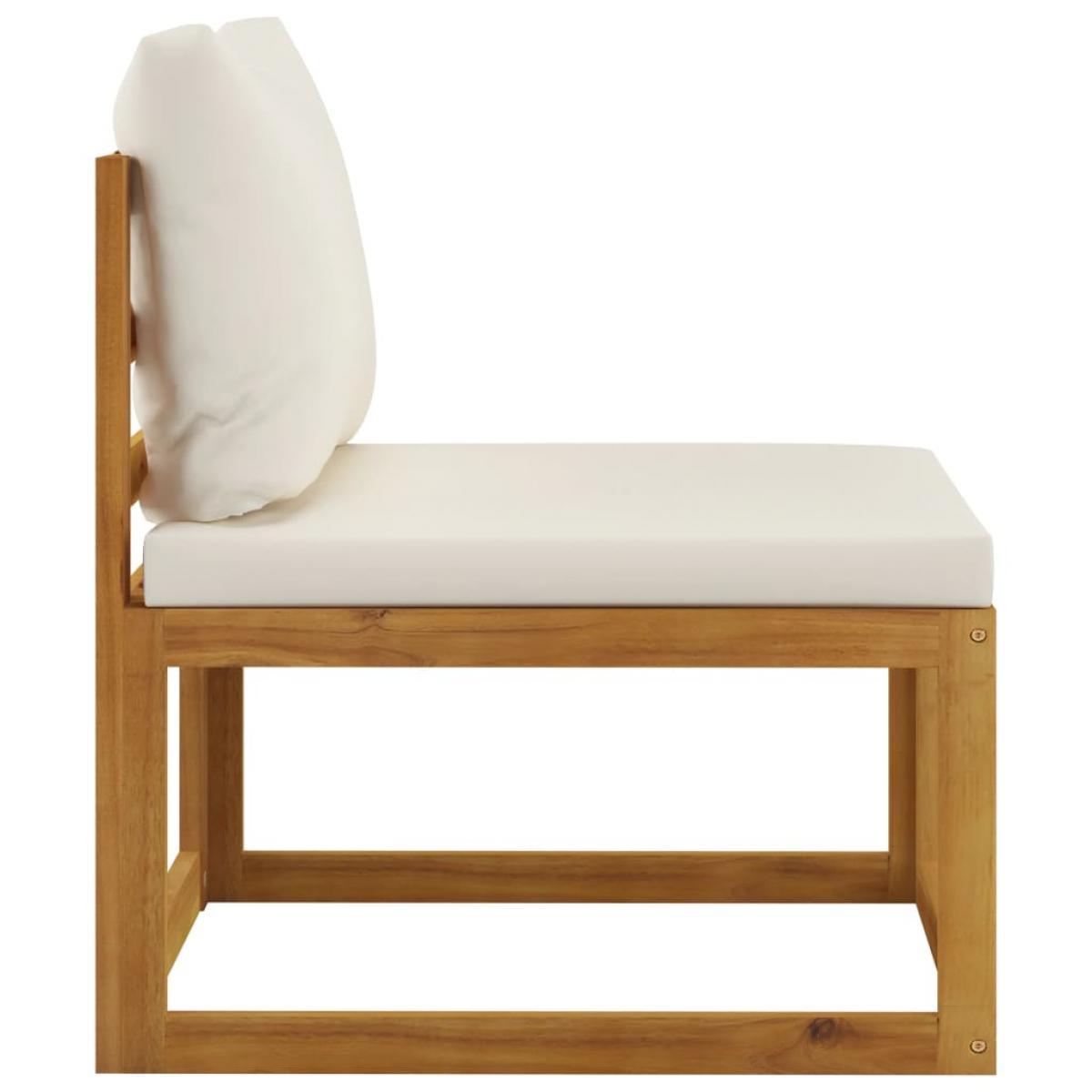 Set de sofá de jardín 2 pzas con cojín madera maciza de acacia