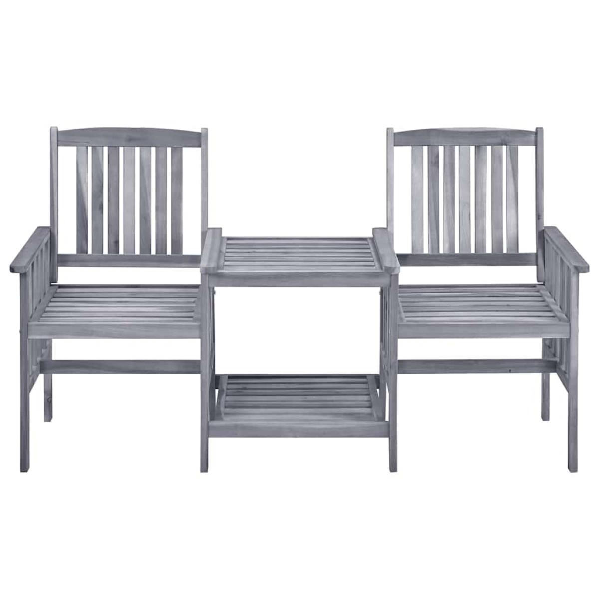 Sillas de jardín con mesita madera maciza acacia 159x61x92 cm