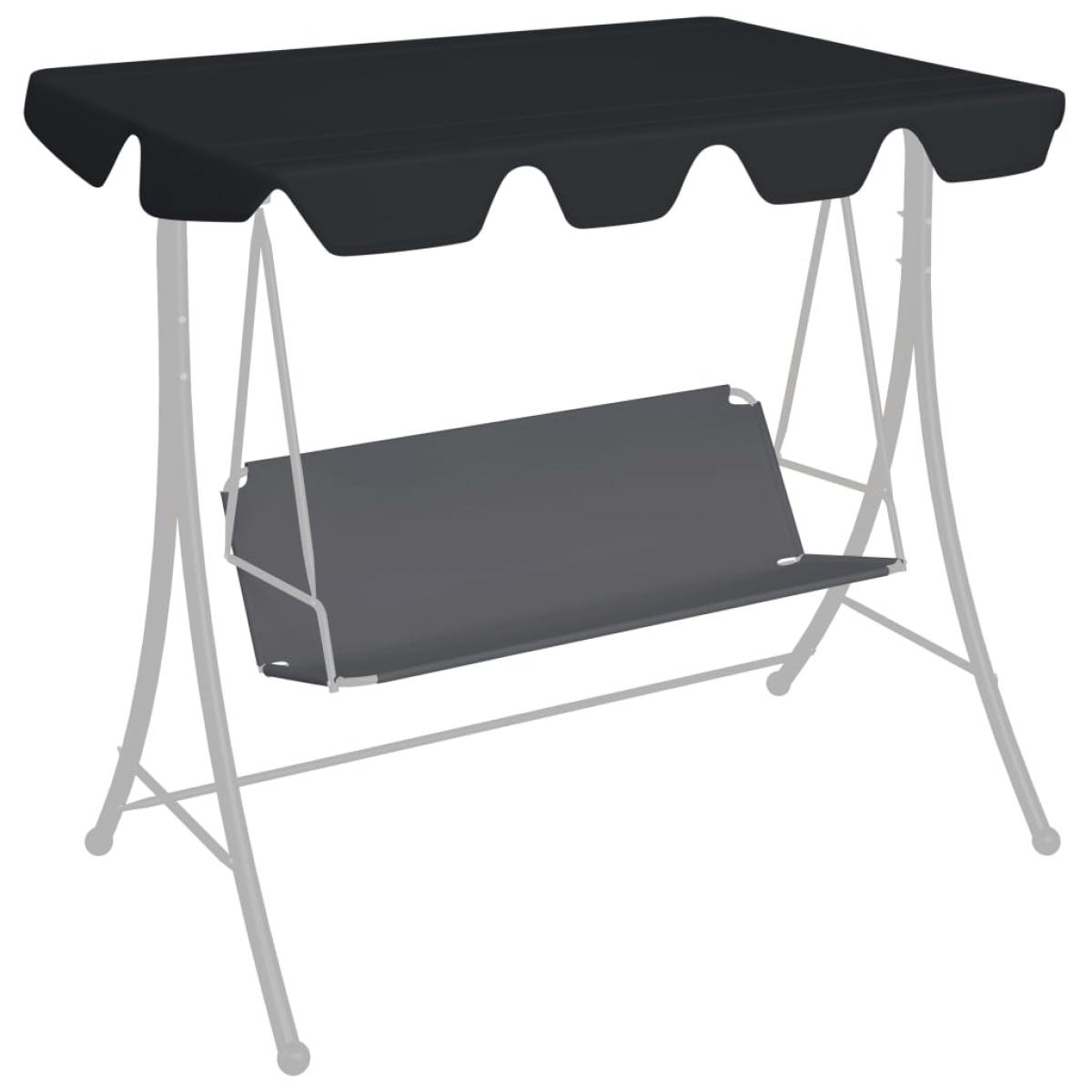 Dosel de repuesto columpio de jardín negro 188/168x110/145 cm