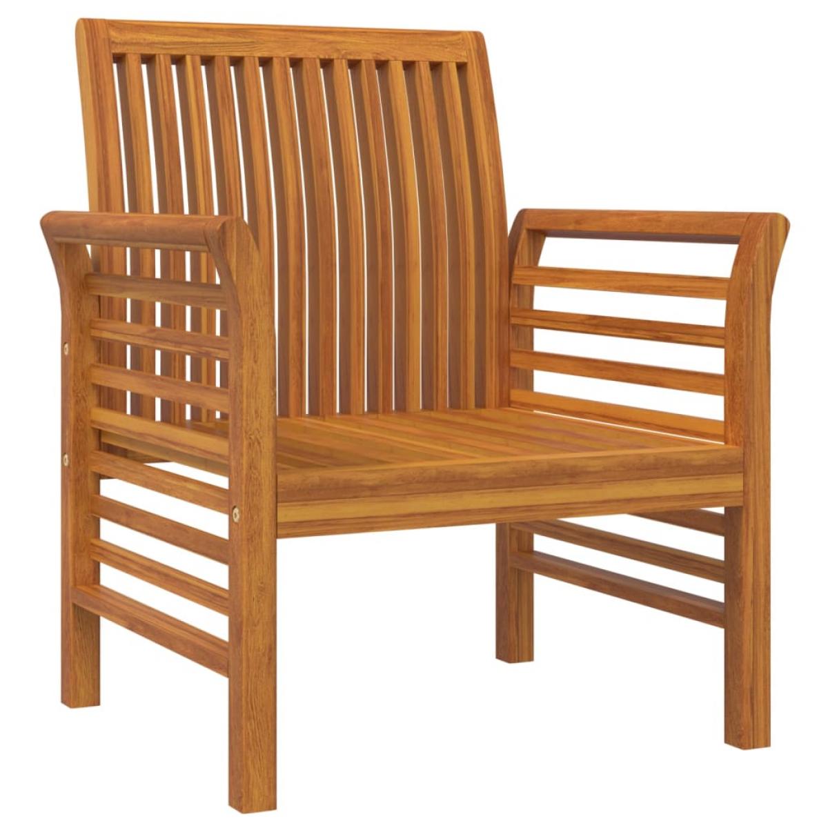 Sillones con cojines blanco crema 2 uds madera maciza de acacia