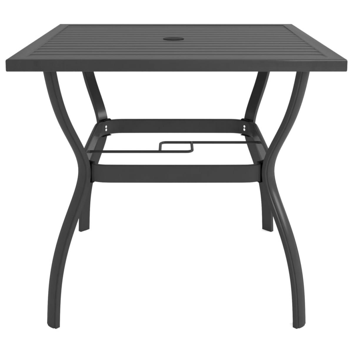 Mesa de jardín de acero gris antracita 81,5x81,5x72 cm