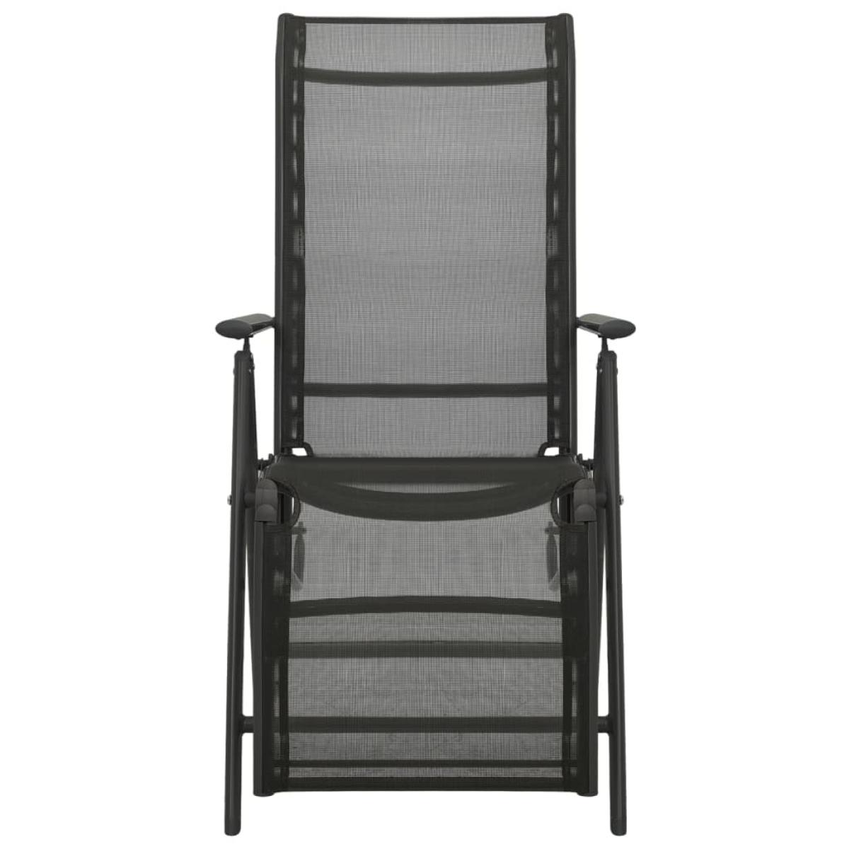 Silla de jardín reclinables 2 uds textileno aluminio negro