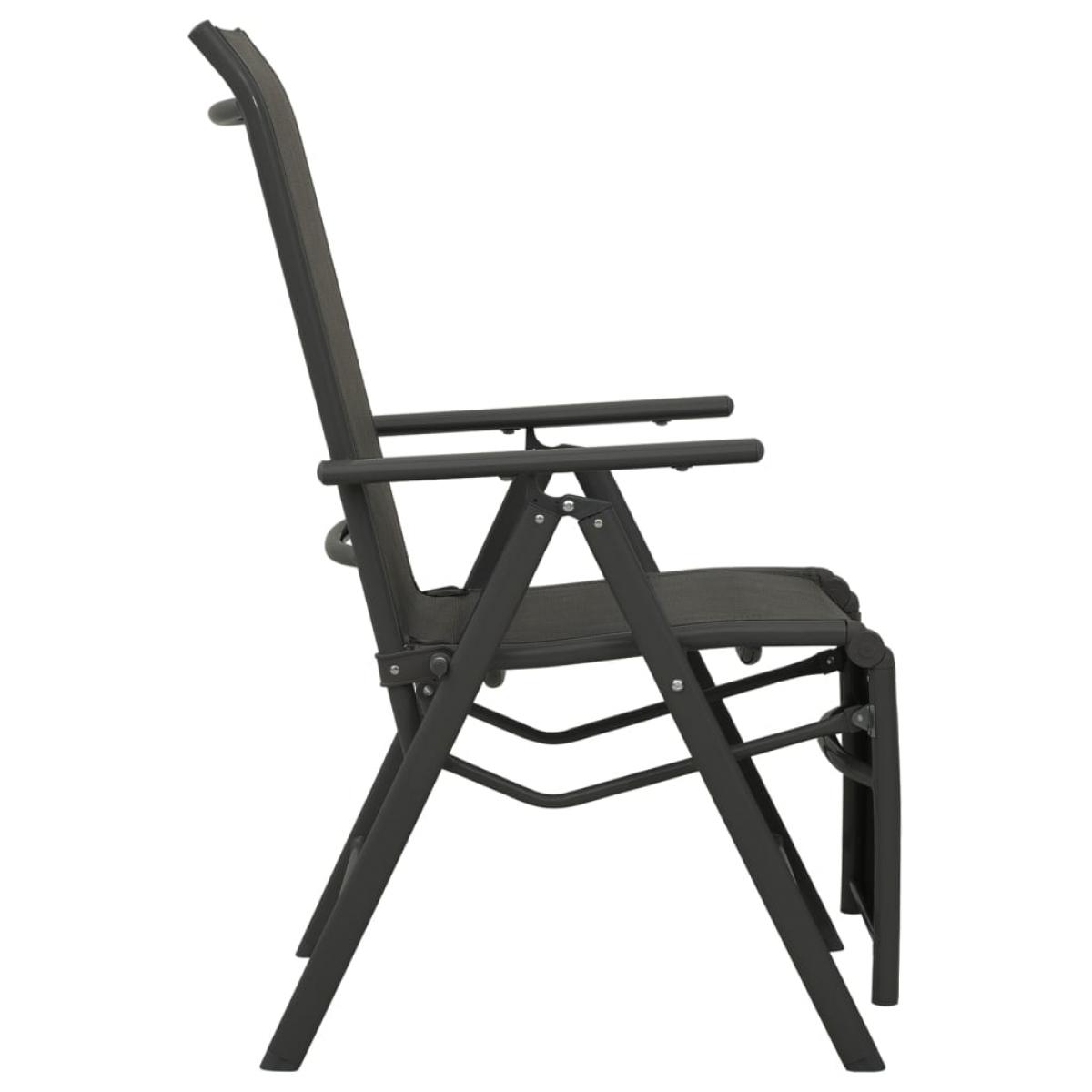 Silla de jardín reclinables 2 uds textileno aluminio negro