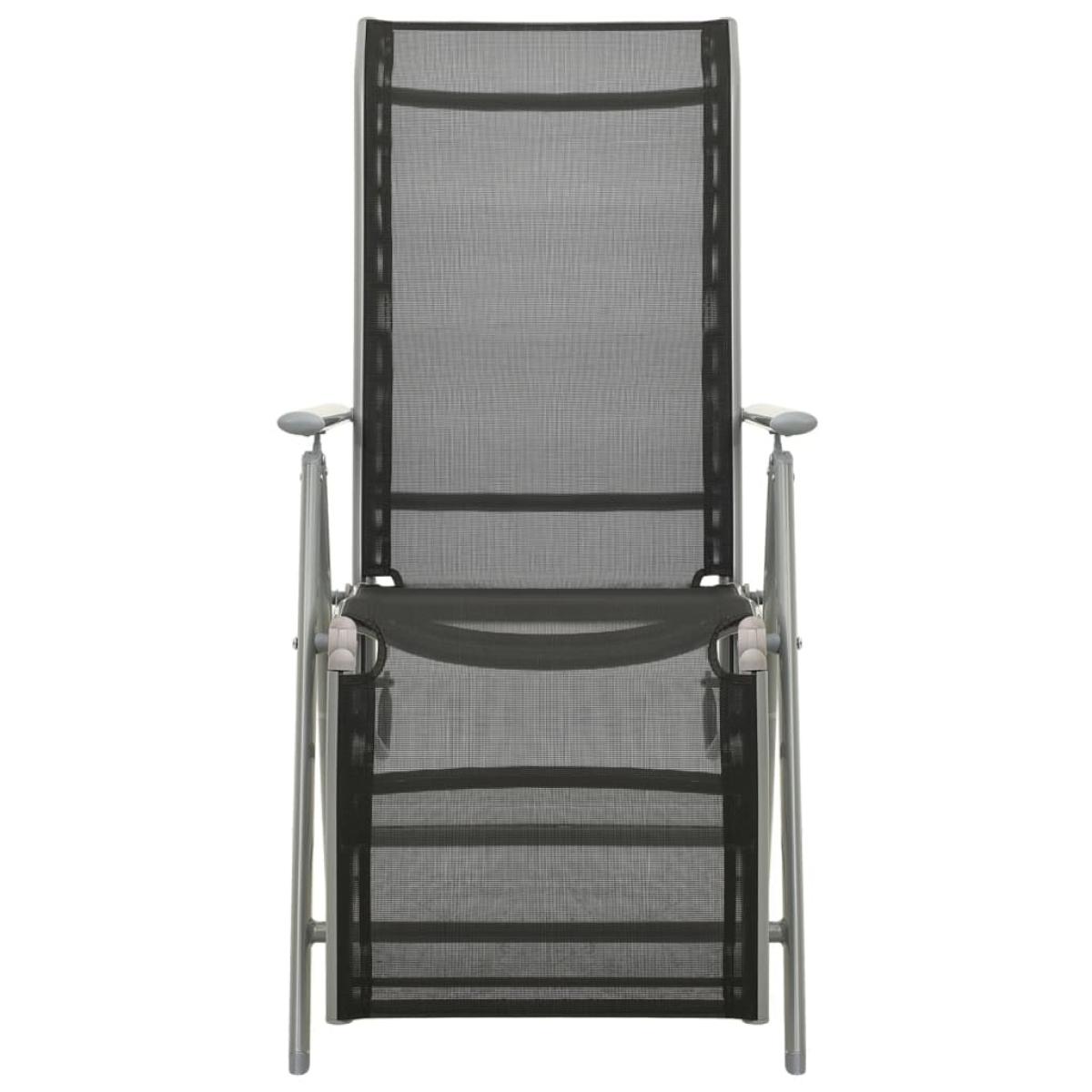 Silla de jardín reclinable textileno aluminio plateado