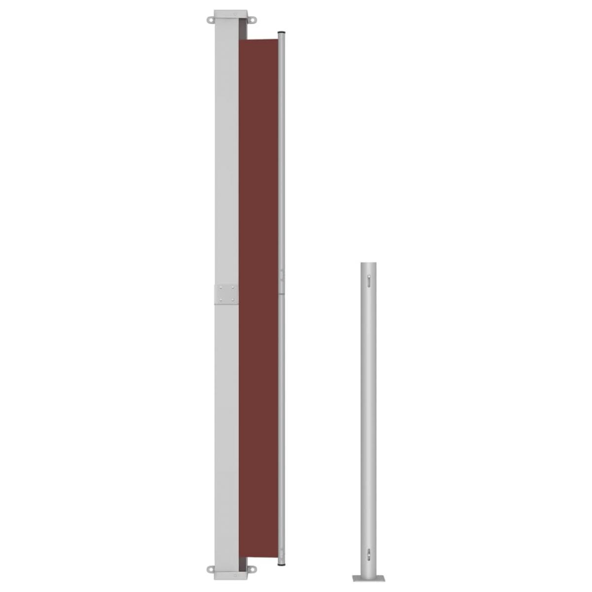 Toldo lateral retráctil para patio marrón 200x500 cm