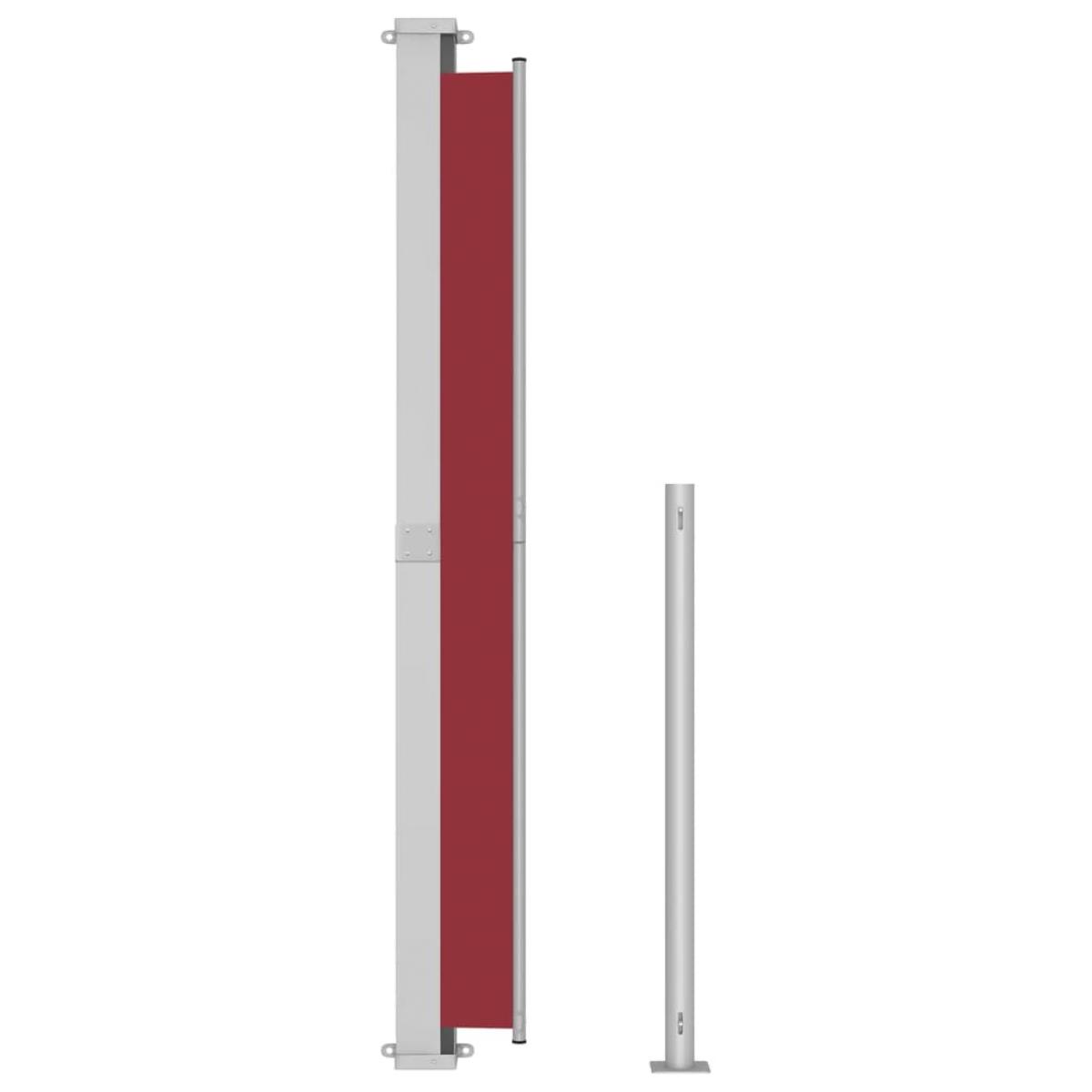Toldo lateral retráctil para patio rojo 220x500 cm
