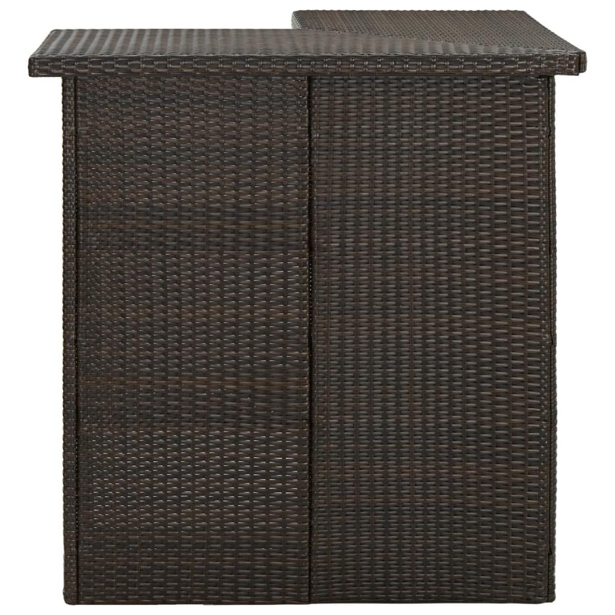 Mesa de bar de esquina marrón ratán sintético 100x50x105 cm