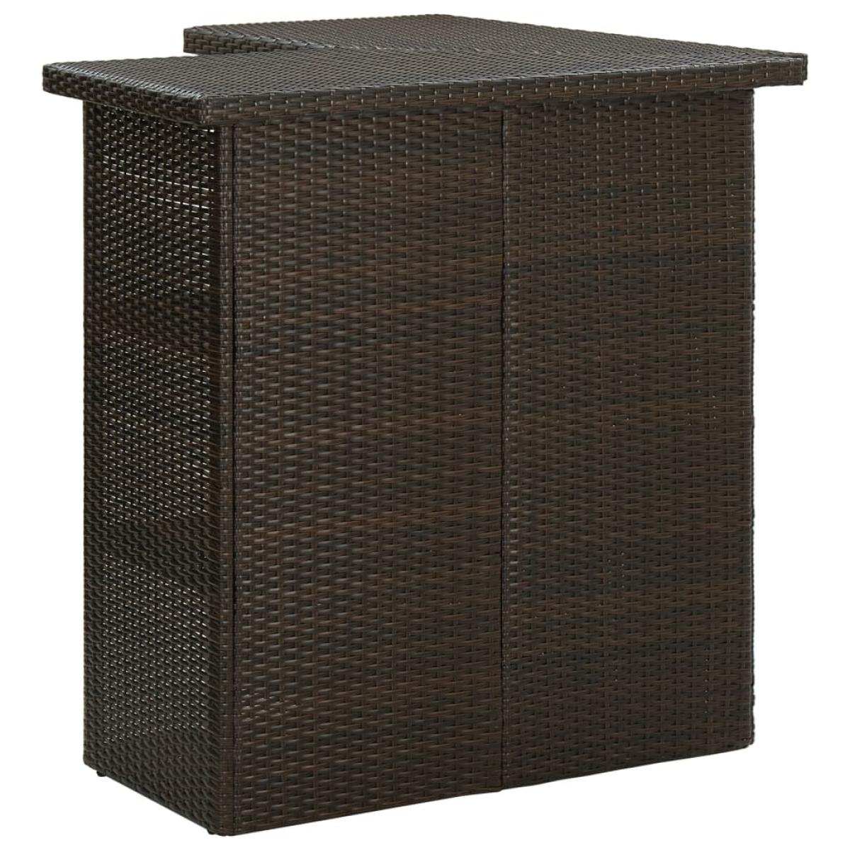 Mesa de bar de esquina marrón ratán sintético 100x50x105 cm